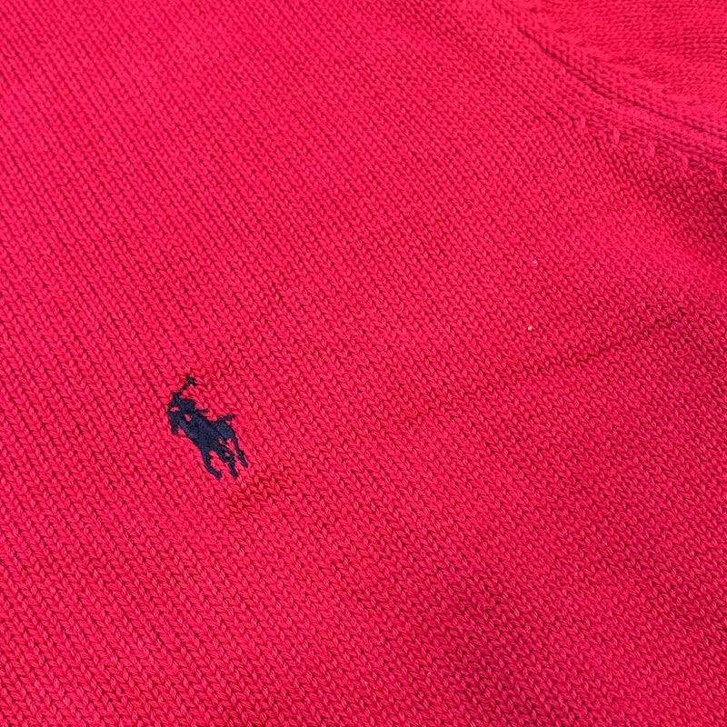 Detailansicht: Sourced limited accessories and clothes Polo Ralph Lauren red knitted sweatshirt – Logo, Nähte oder Material