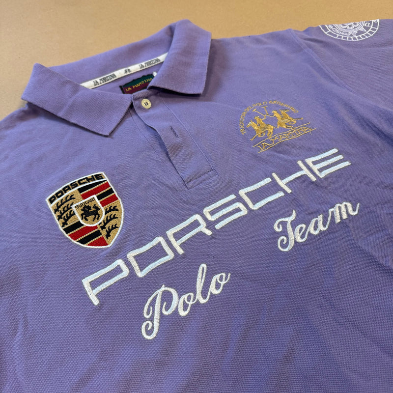 Detailansicht: Sourced limited accessories and clothes La Martina Porsche 2011 streetwear poloshirt – Logo, Nähte oder Material