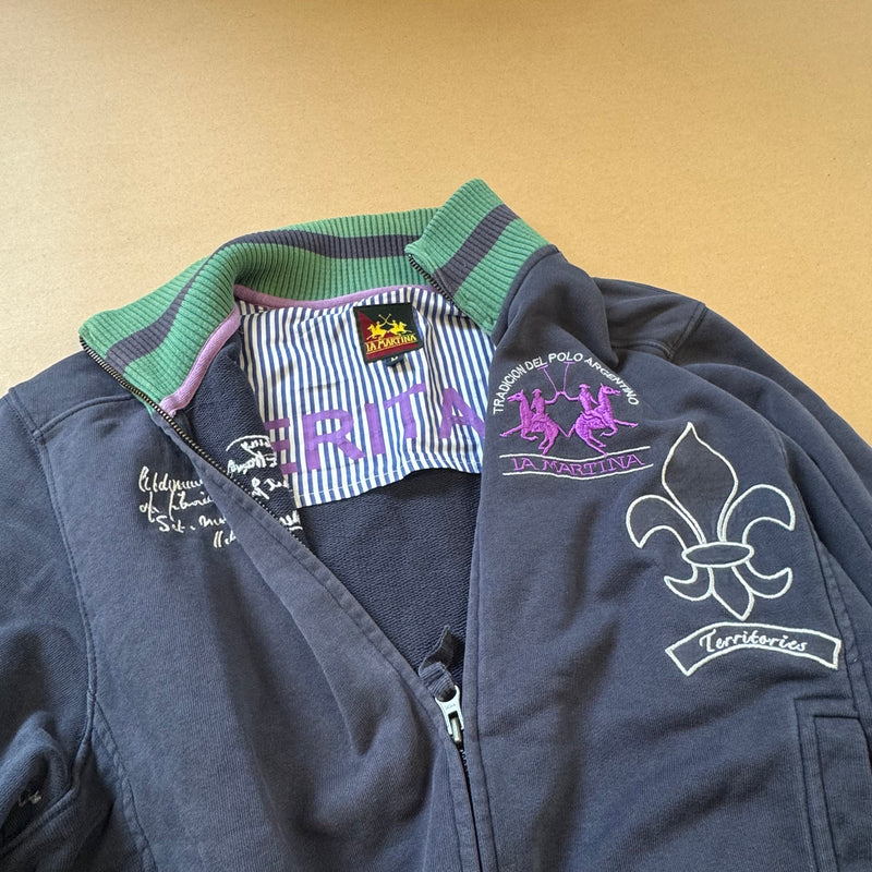 Detailansicht: Sourced limited accessories and clothes La Martina Heritage vintage zip-up jacket – Logo, Nähte oder Material