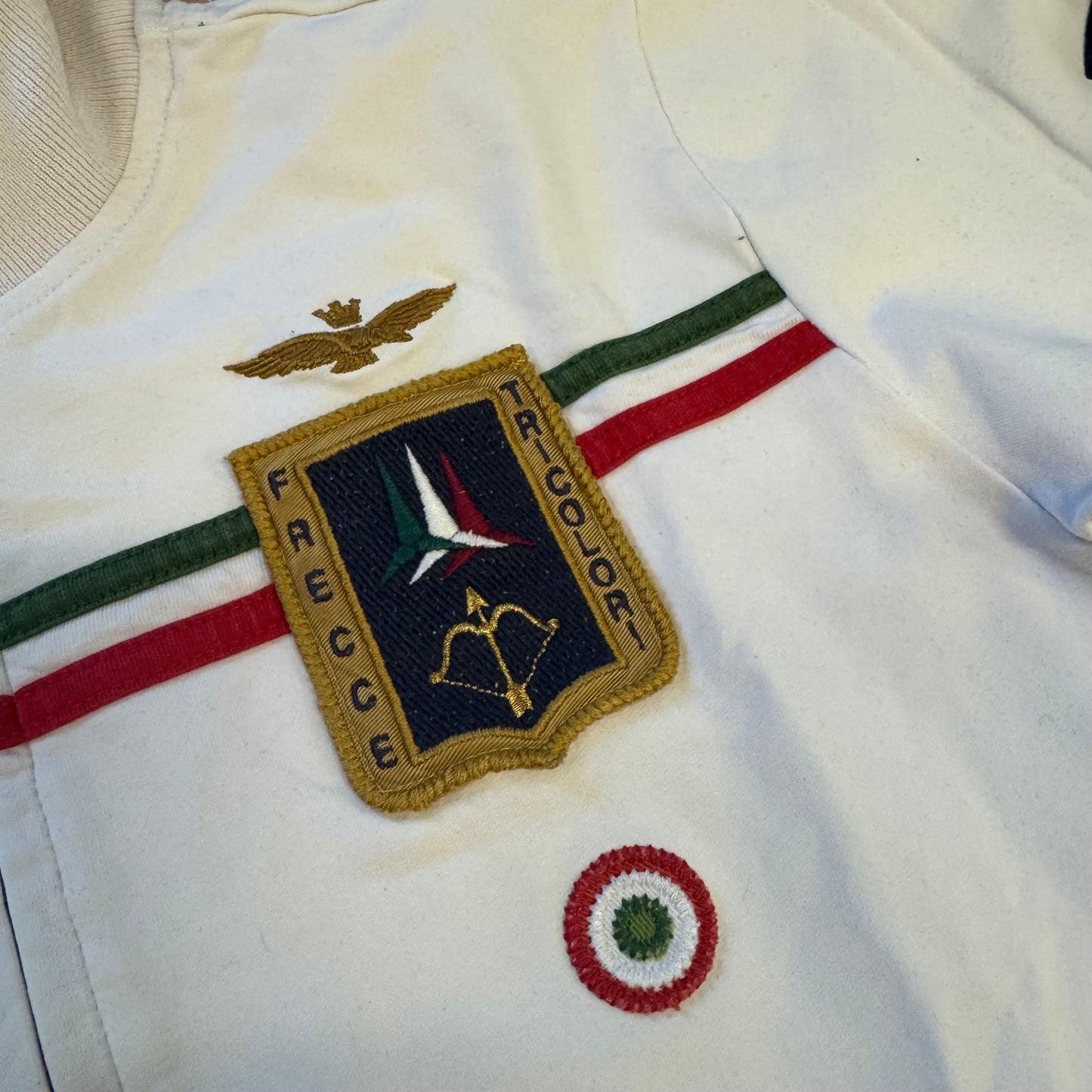 Aeronautica Militare Italia white zip-up