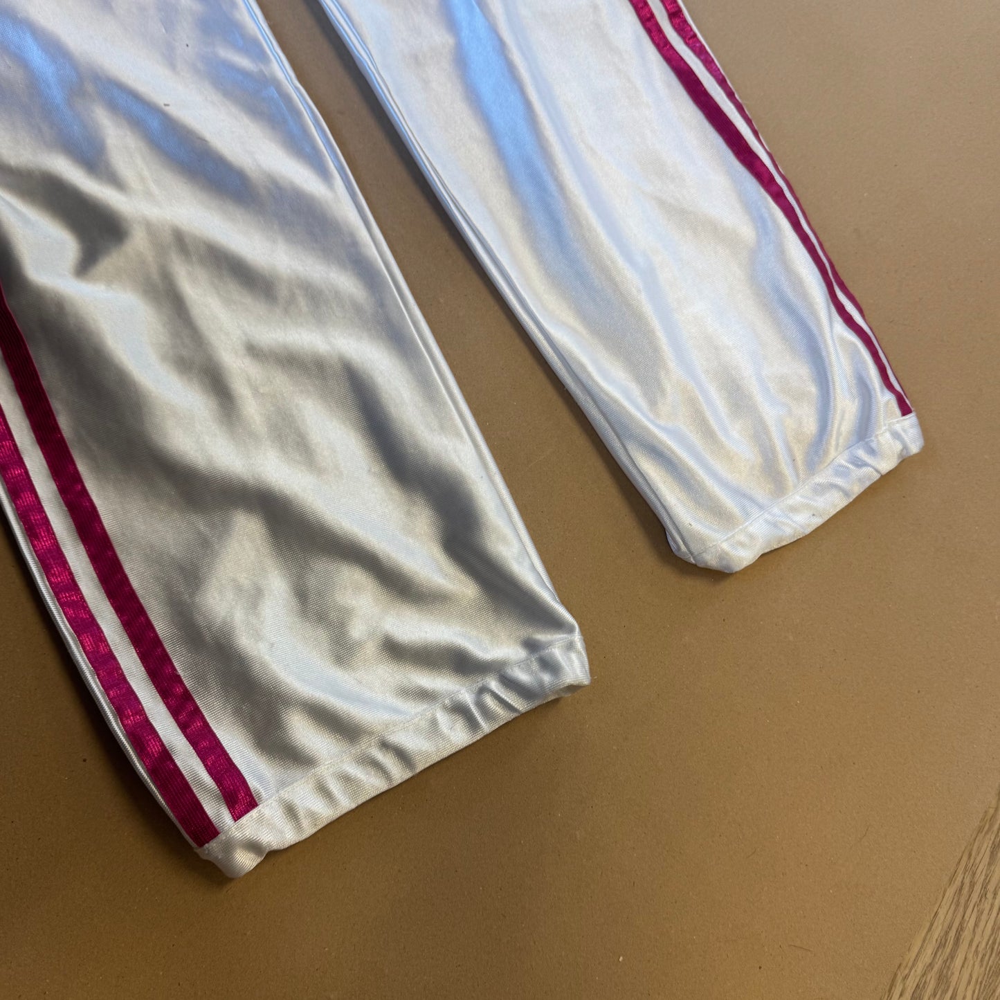 Adidas Y2K shiny white track set (jacket and pants)