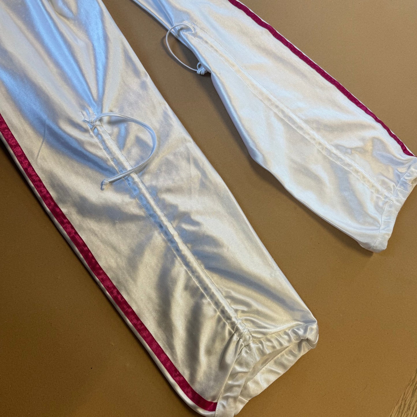 Adidas Y2K shiny white track set (jacket and pants)
