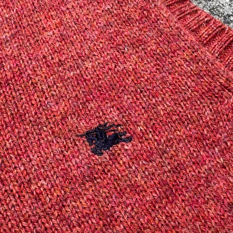 Detailansicht: Sourced limited accessories and clothes Burberry London vintage wool orange knitted vest – Logo, Nähte oder Material
