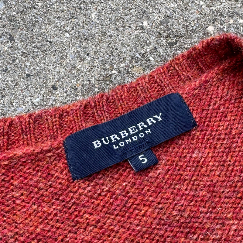 Detailansicht: Sourced limited accessories and clothes Burberry London vintage wool orange knitted vest – Logo, Nähte oder Material