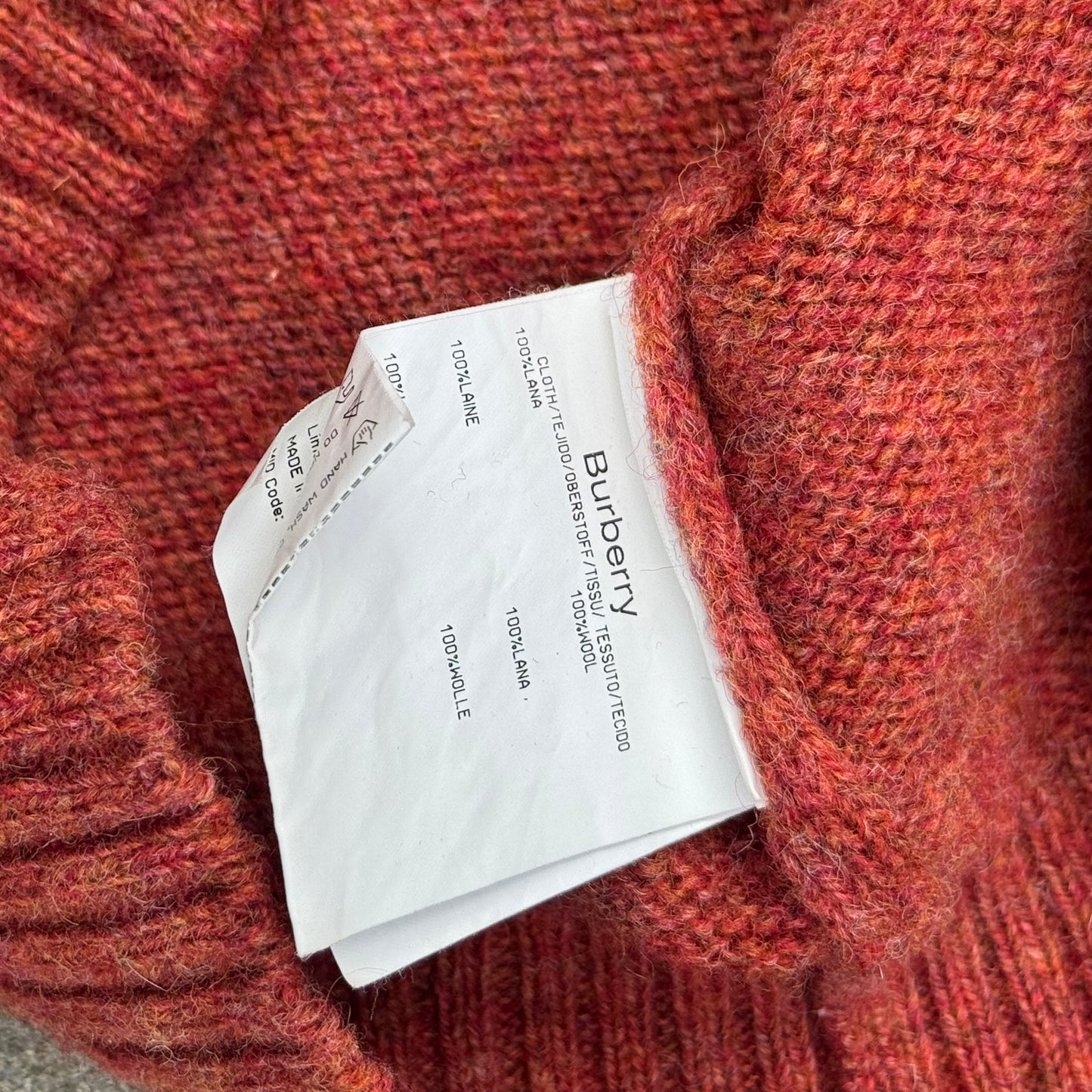 Burberry London vintage wool orange knitted vest