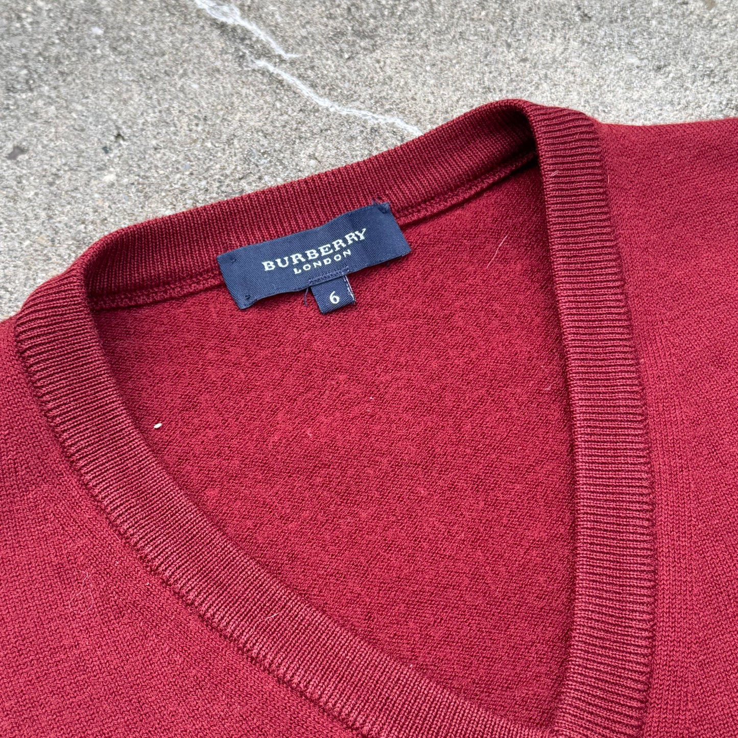 Burberry London vintage red wool sweatshirt