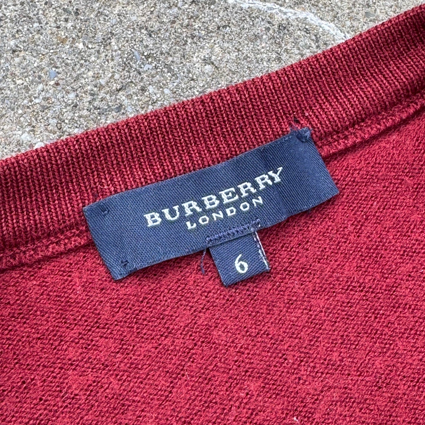 Burberry London vintage red wool sweatshirt