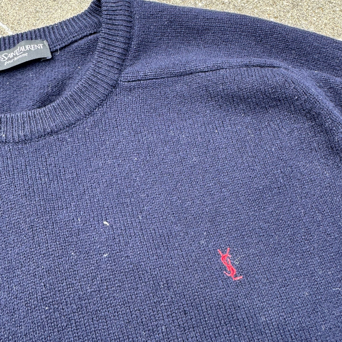 Yves Saint Laurent wool trademark crewneck