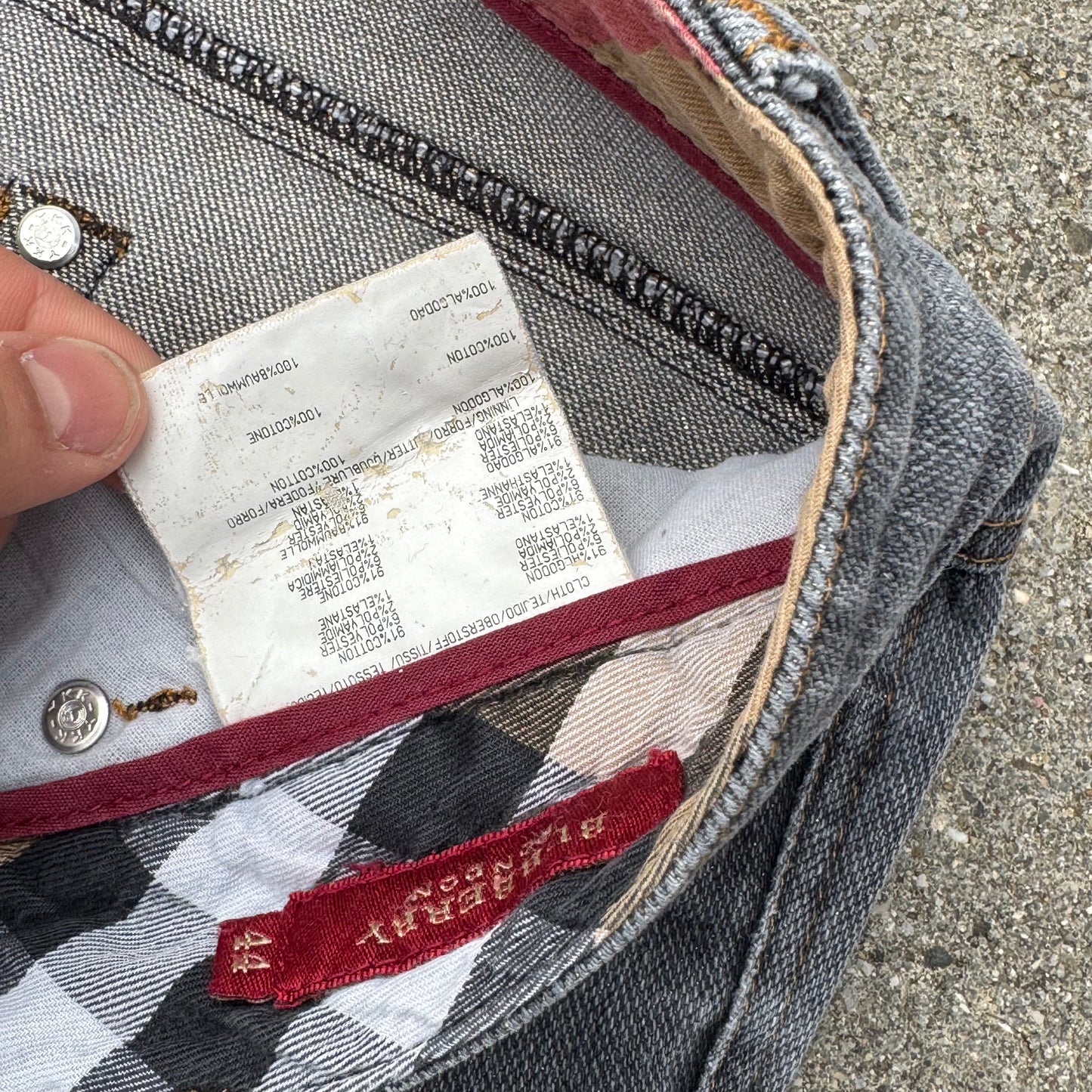 Burberry brand logo vintage grey jeans