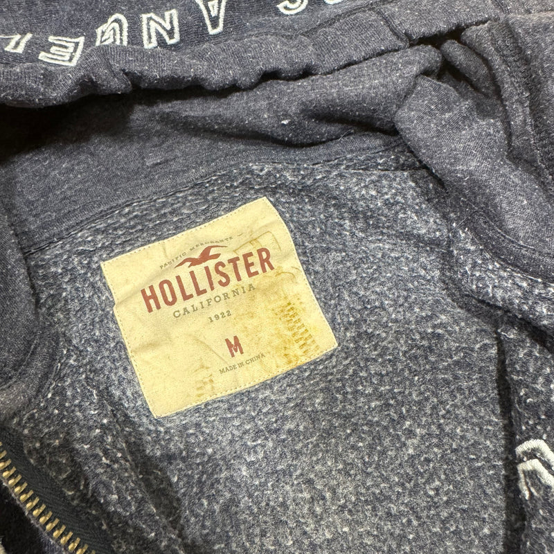 Detailansicht: Sourced limited accessories and clothes Hollister Los angeles navy y2k zip hoodie – Logo, Nähte oder Material