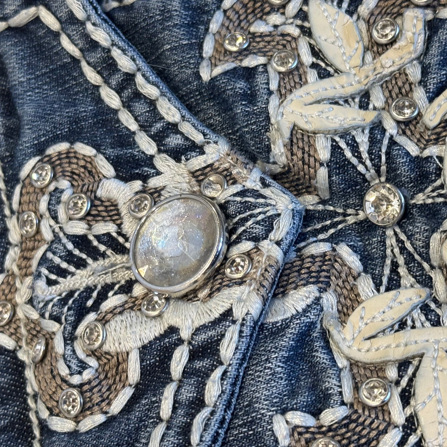 La Idol y2k rhinestones straight retro jeans