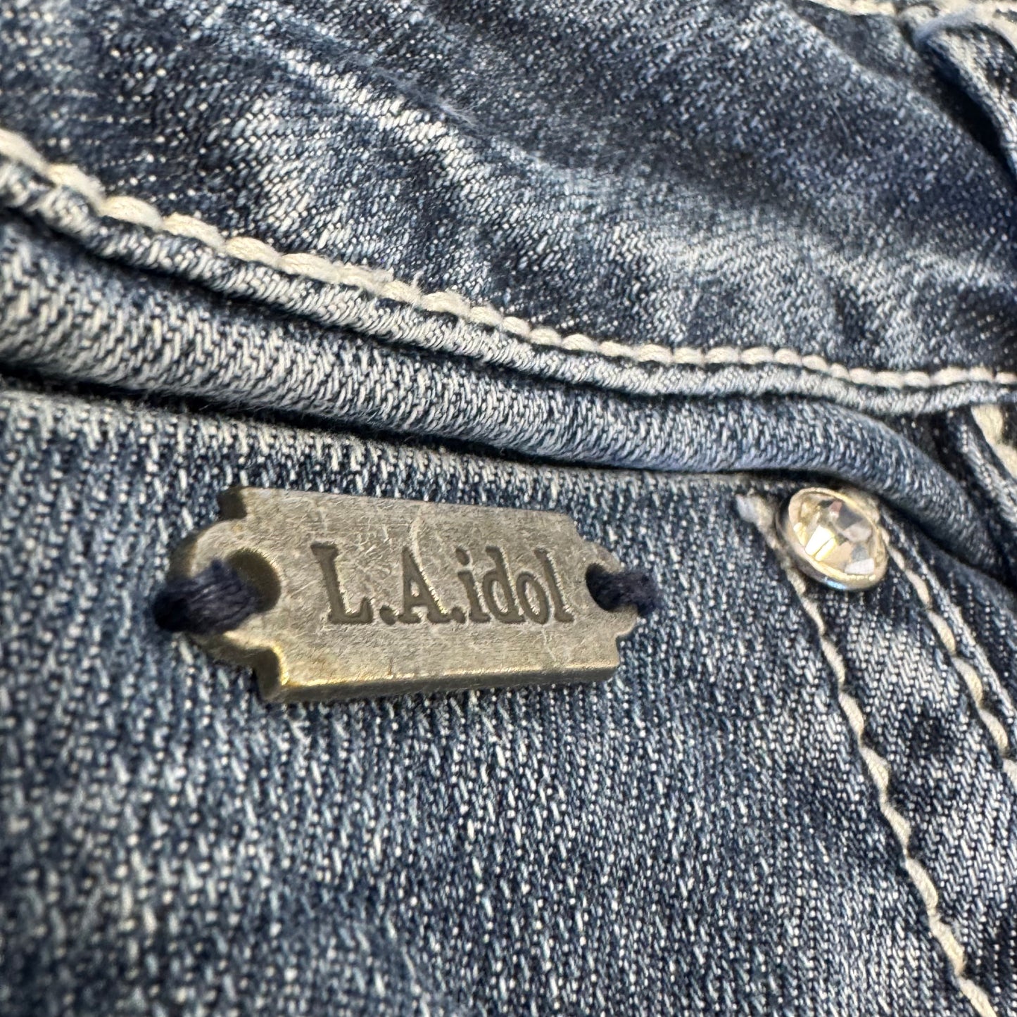 La Idol y2k rhinestones straight retro jeans