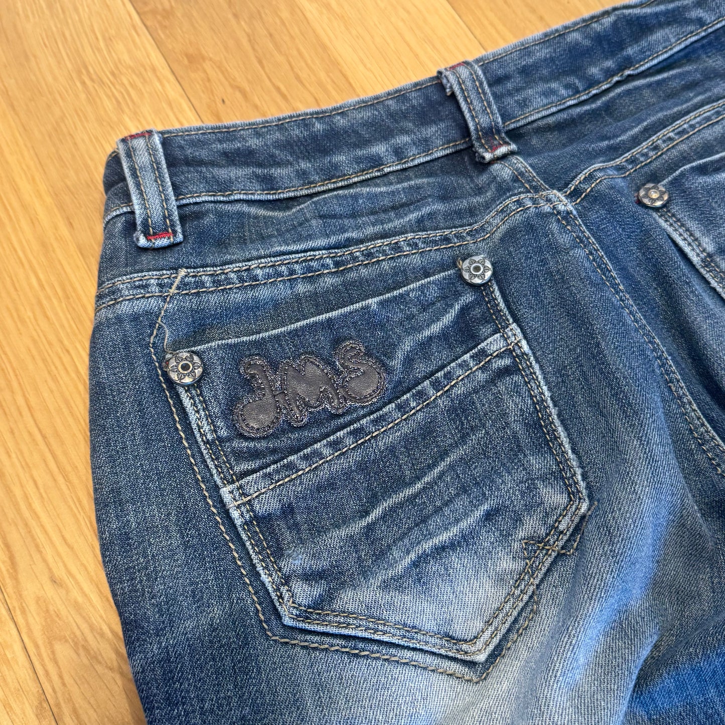 JMS "doyou" stonewashed y2k wide leg jeans