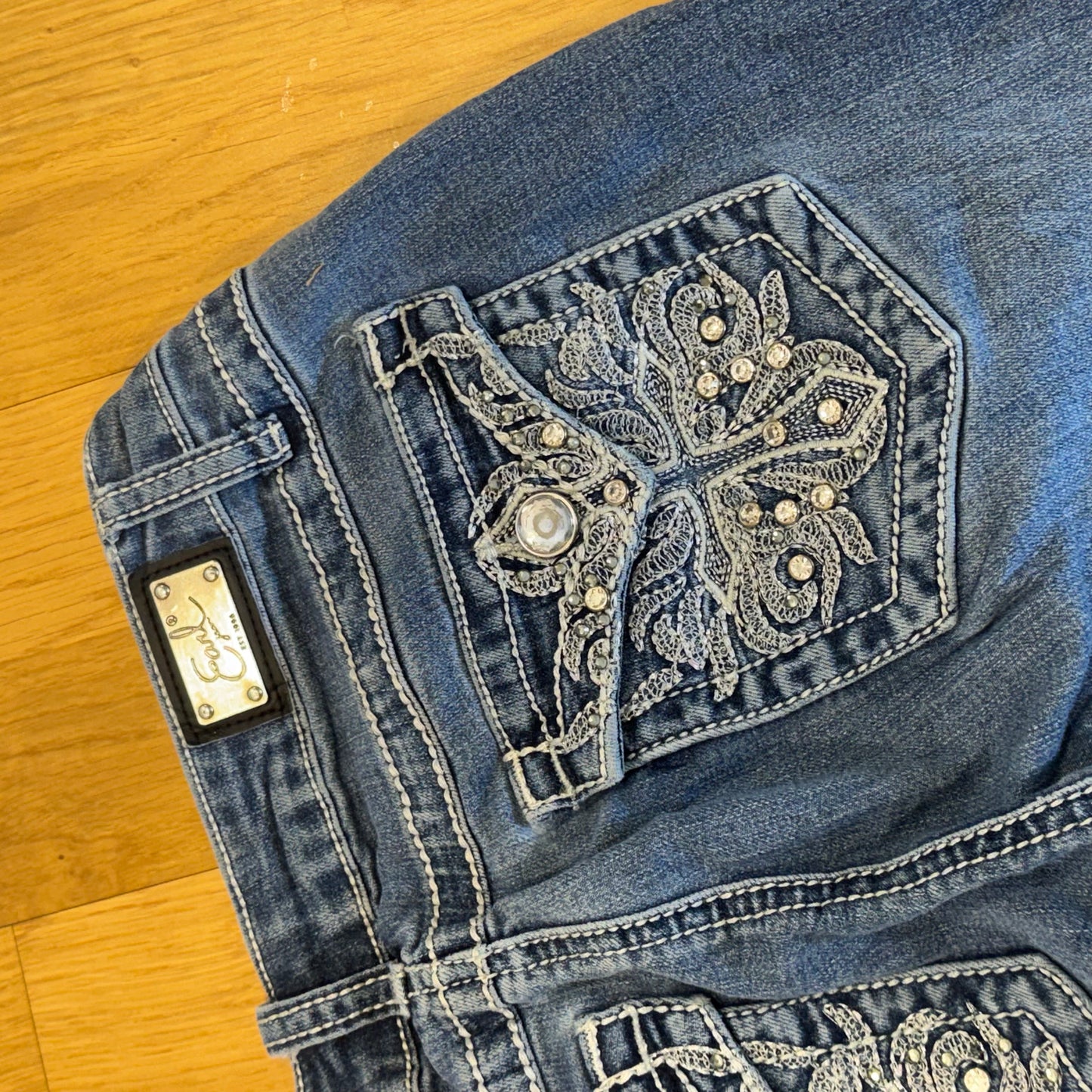 Earl y2k wide leg rhinestones jeans
