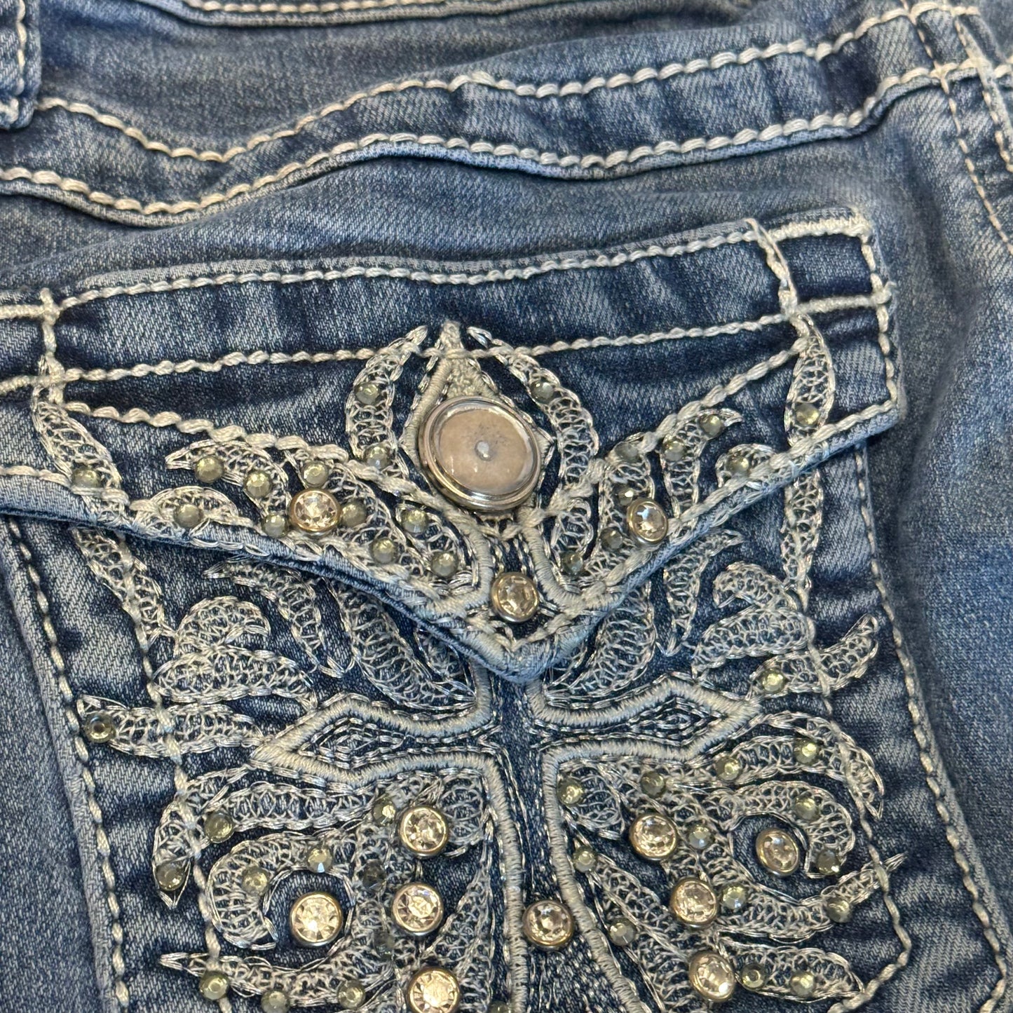 Earl y2k wide leg rhinestones jeans