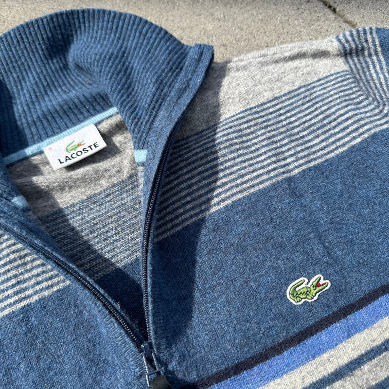 Detailansicht: Sourced limited accessories and clothes Vintage Lacoste striped knitted sweatshirt – Logo, Nähte oder Material