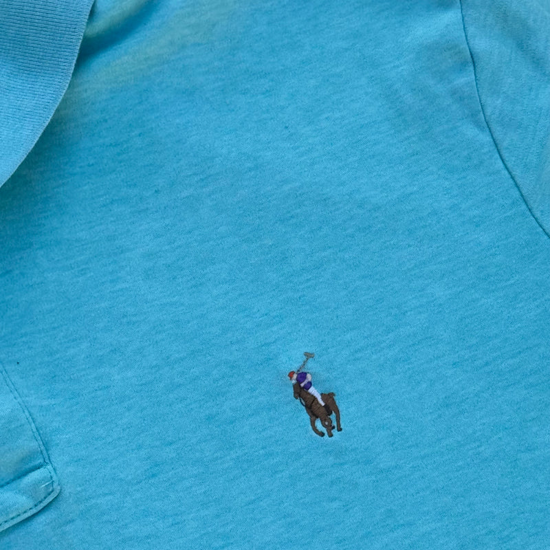 Detailansicht: Sourced limited accessories and clothes Polo ralph lauren turquoise poloshirt – Logo, Nähte oder Material