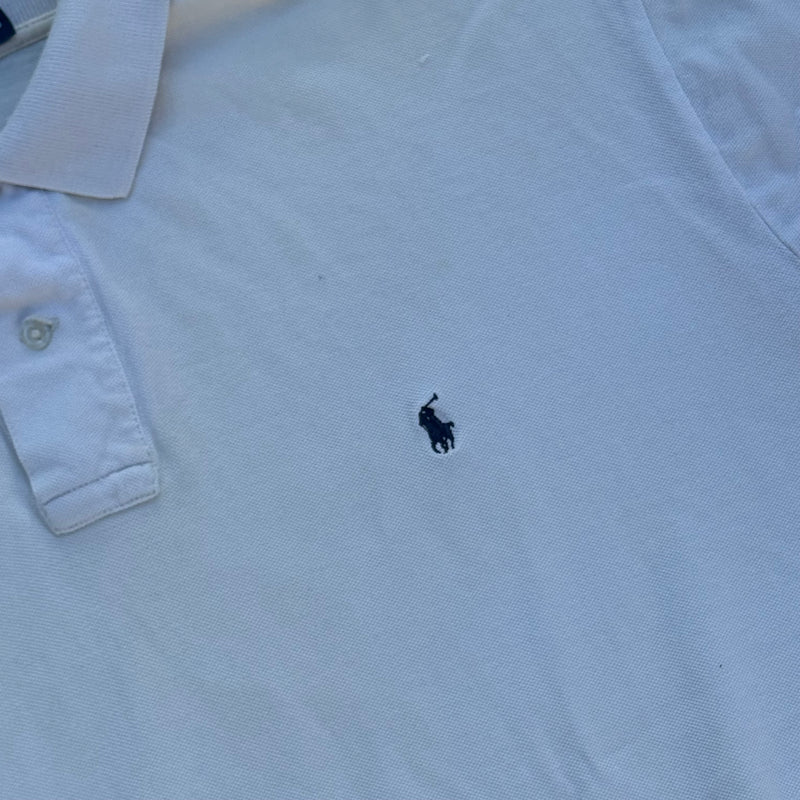 Detailansicht: Sourced limited accessories and clothes Polo Ralph lauren white classic poloshirt – Logo, Nähte oder Material