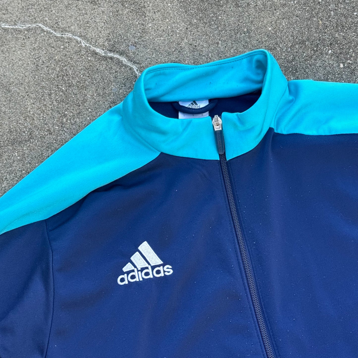 Adidas classic blue retro track jacket