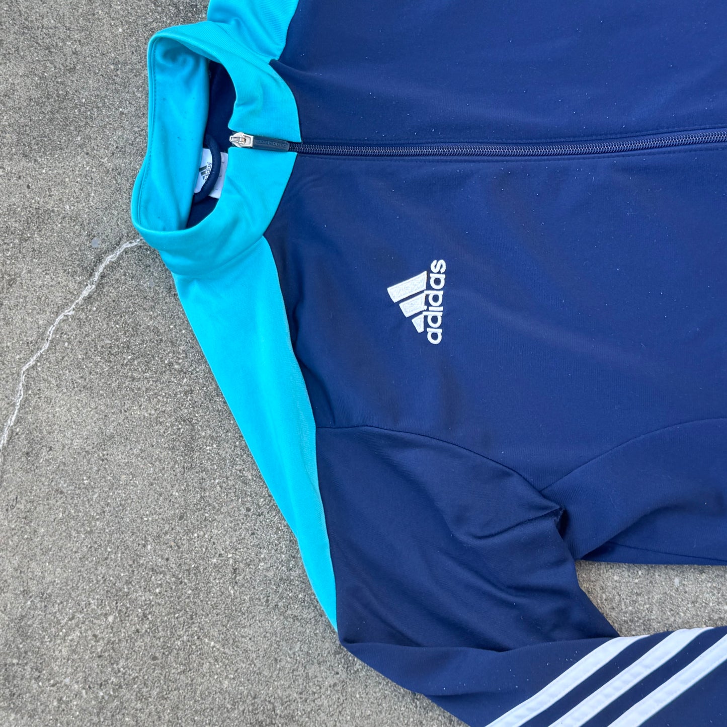 Adidas classic blue retro track jacket