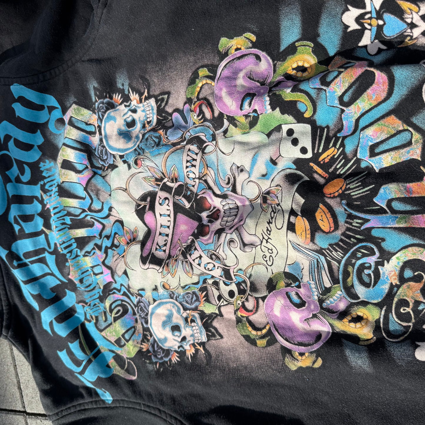 Ed Hardy graphic zipped hoodie