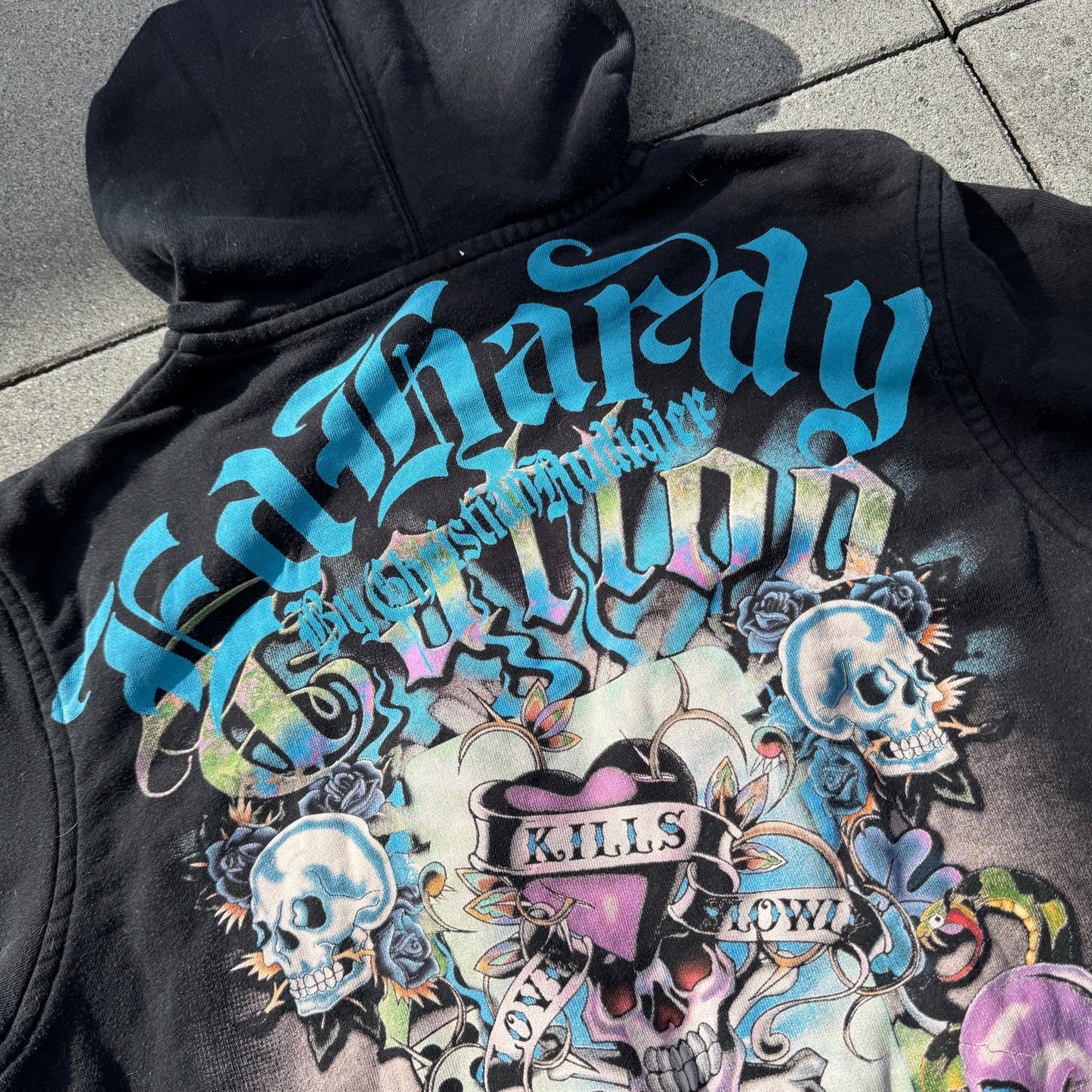 Ed Hardy graphic zipped hoodie