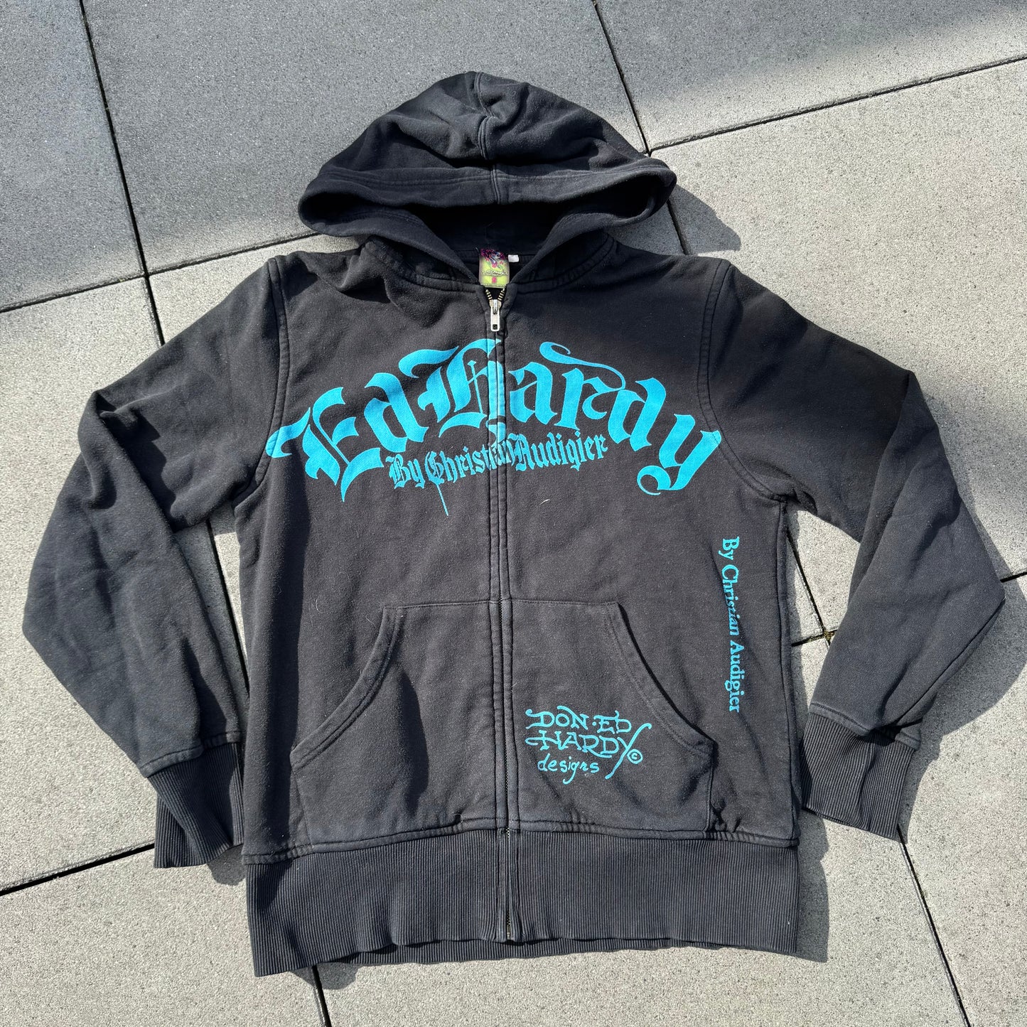 Ed Hardy graphic zipped hoodie