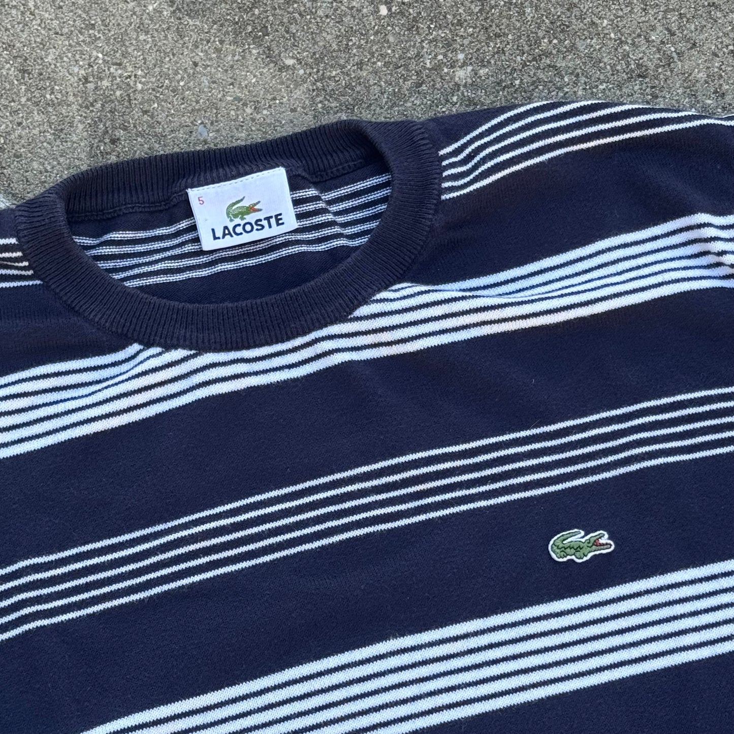 Lacoste vintage striped knit sweatshirt