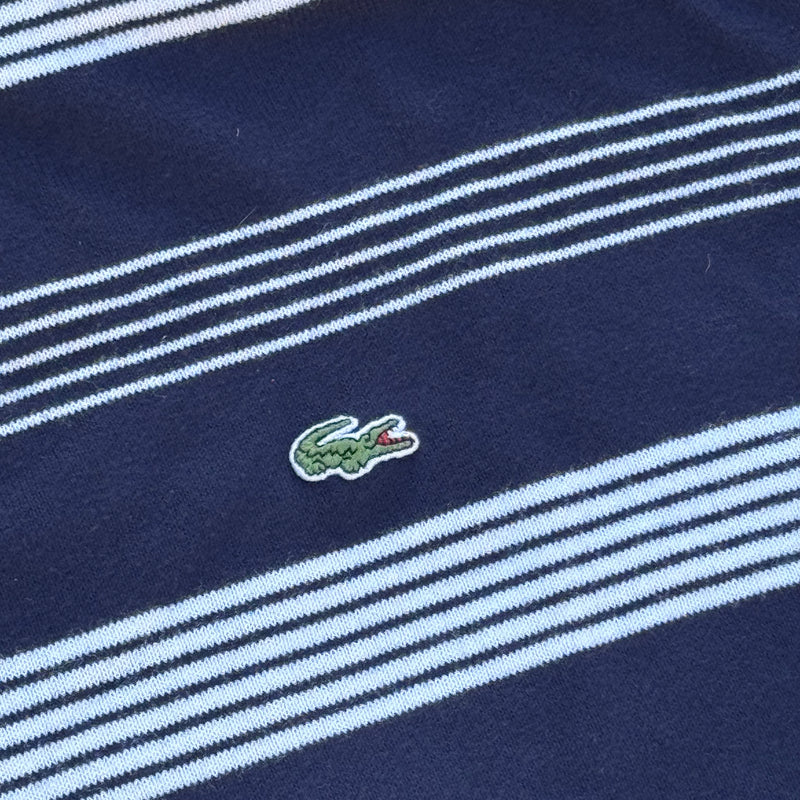 Detailansicht: Sourced limited accessories and clothes Lacoste vintage striped knit sweatshirt – Logo, Nähte oder Material