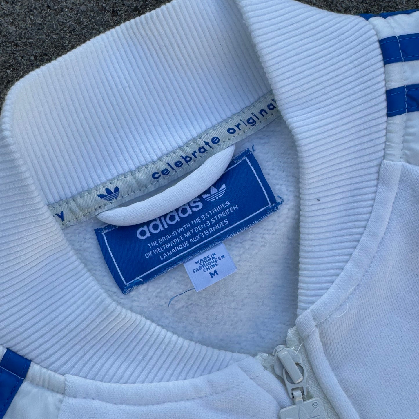 Adidas white streetwear sweat track set (jacket and pants)