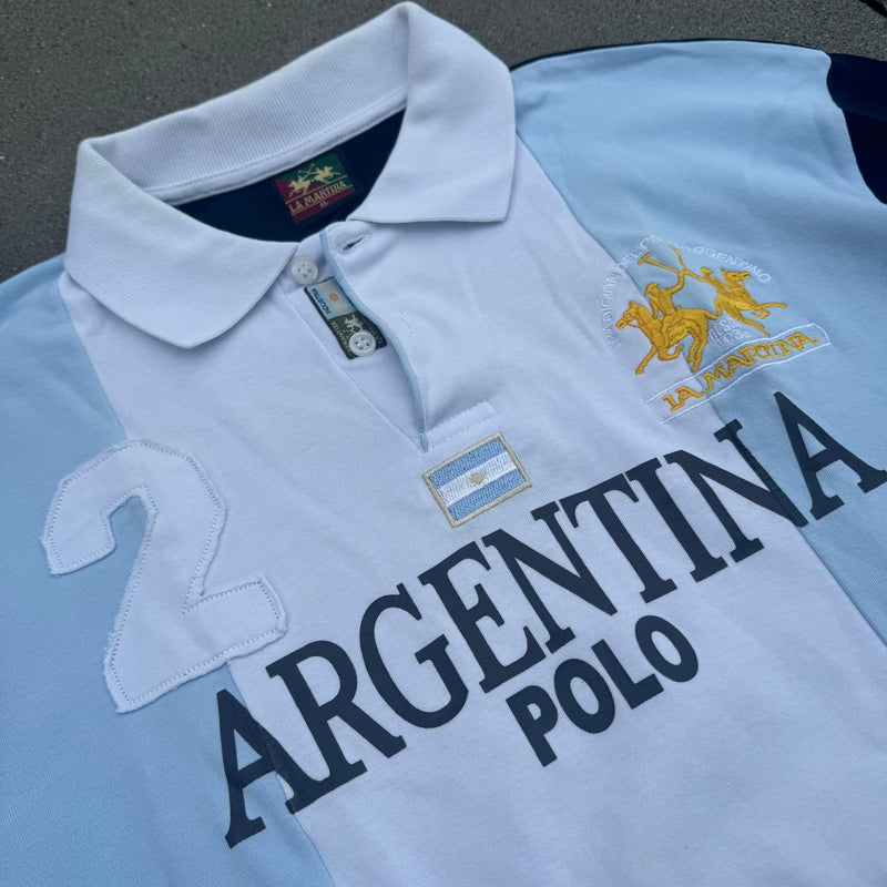 Detailansicht: Sourced limited accessories and clothes La Martina Argentina longsleeve polo – Logo, Nähte oder Material