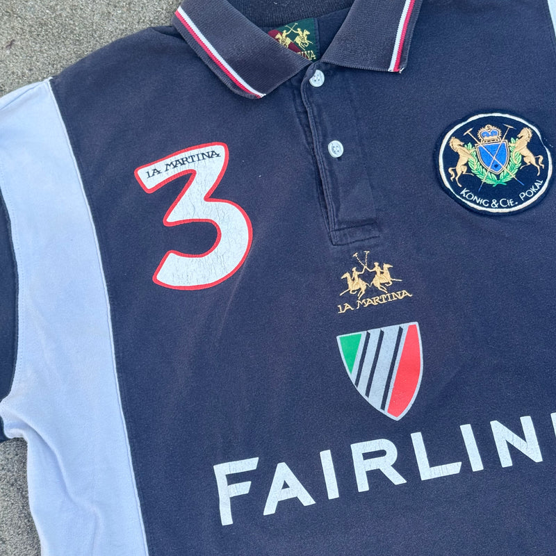 Detailansicht: Sourced limited accessories and clothes La Martina Fairline streetwear poloshirt – Logo, Nähte oder Material