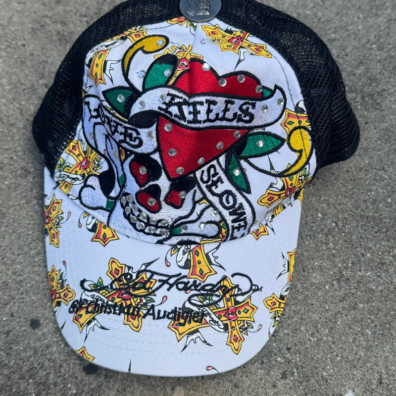 Detailansicht: Sourced limited accessories and clothes Ed Hardy vintage tattoo edition y2k cap – Logo, Nähte oder Material
