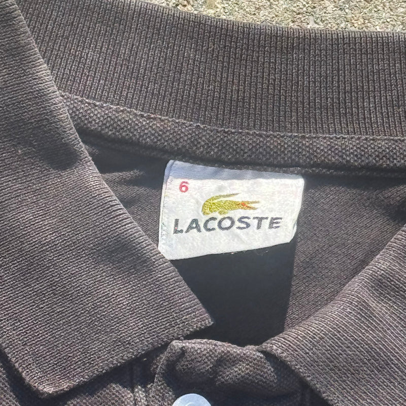 Detailansicht: Sourced limited accessories and clothes Lacoste black longsleeve poloshirt – Logo, Nähte oder Material
