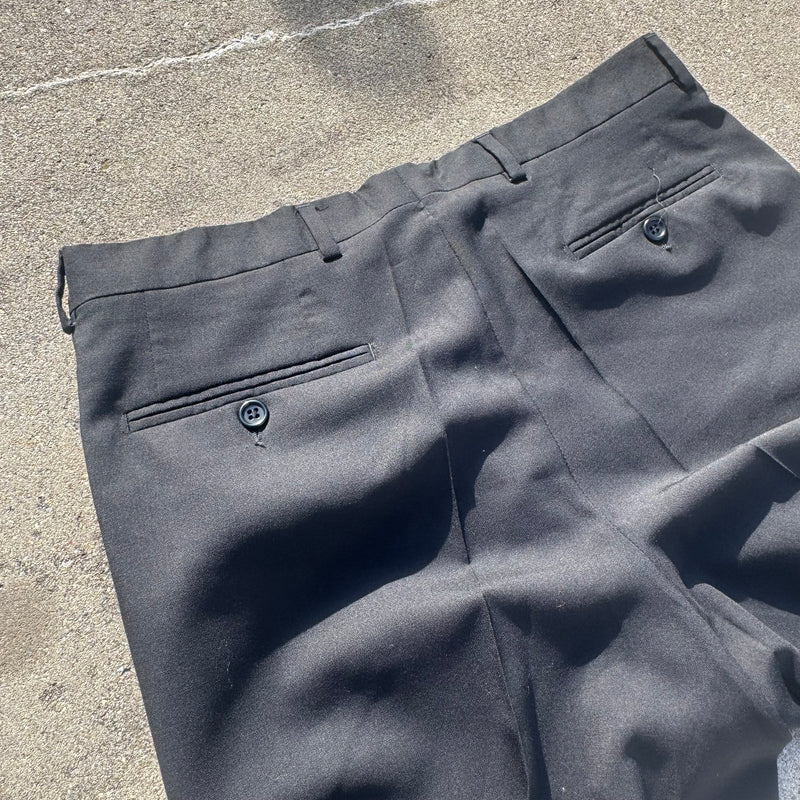 Detailansicht: Sourced limited accessories and clothes Massimo Dutti vintage black wool dress pants – Logo, Nähte oder Material