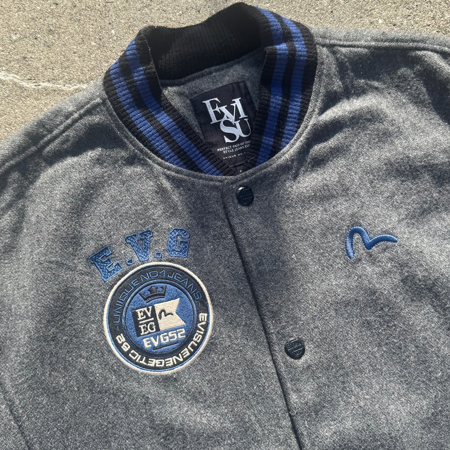 Evisu Energetics wool vintage bomber jacket