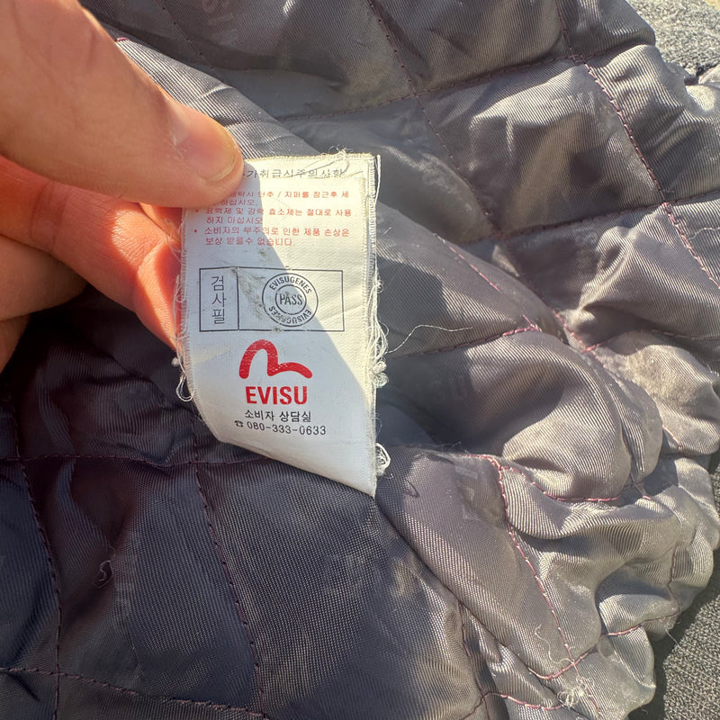 Detailansicht: Sourced limited accessories and clothes Evisu Energetics wool vintage bomber jacket – Logo, Nähte oder Material