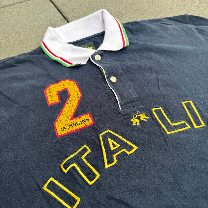 Detailansicht: Sourced limited accessories and clothes La Martina Italia vintage poloshirt – Logo, Nähte oder Material