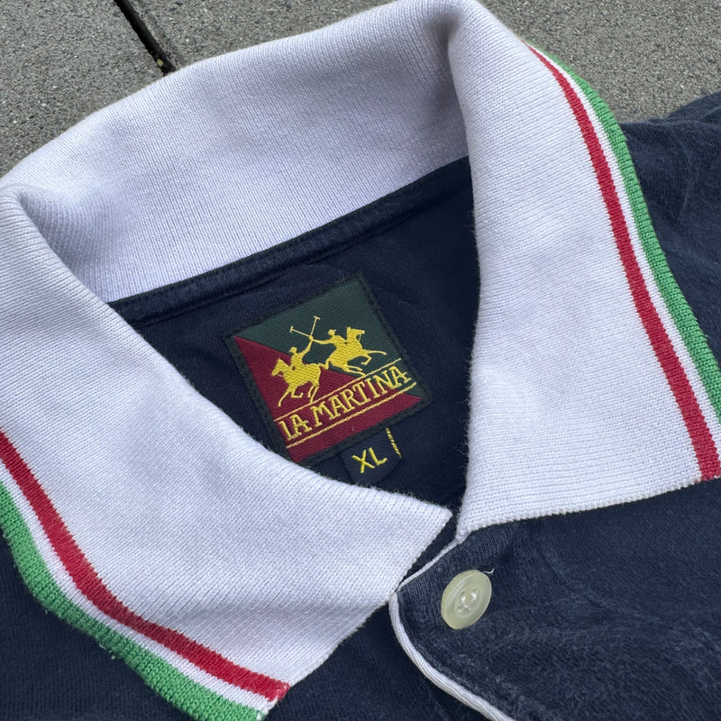 Detailansicht: Sourced limited accessories and clothes La Martina Italia vintage poloshirt – Logo, Nähte oder Material