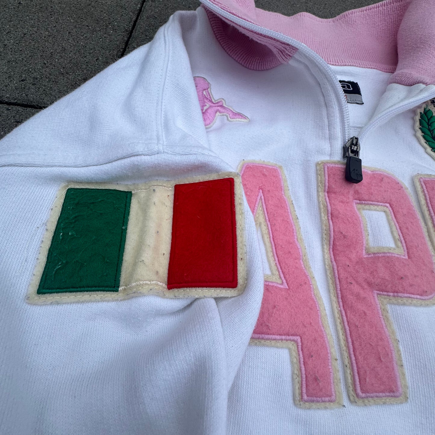 Capri Italia white and pink Kappa sweatshirt