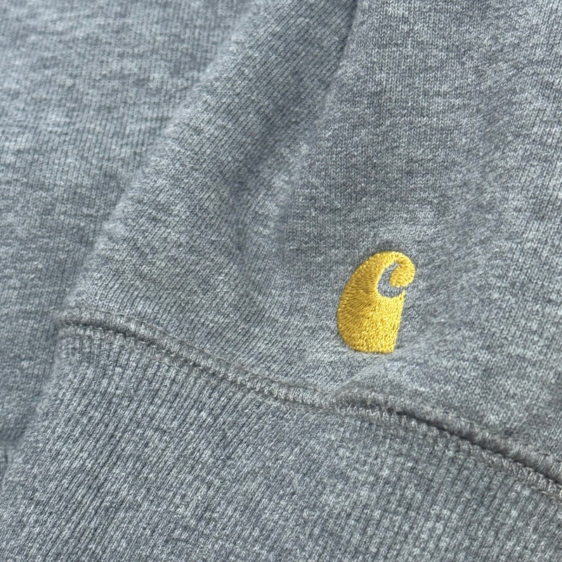 Detailansicht: Sourced limited accessories and clothes Carhartt work in progress grey hoodie – Logo, Nähte oder Material