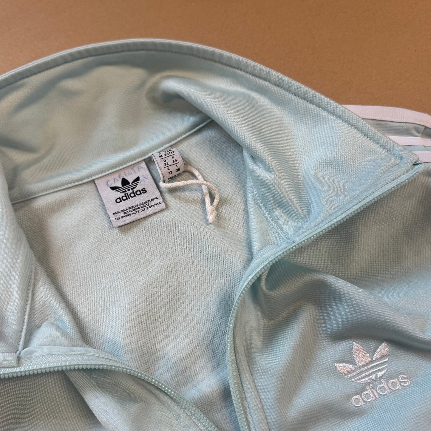 Adidas baby blue y2k retro track jacket