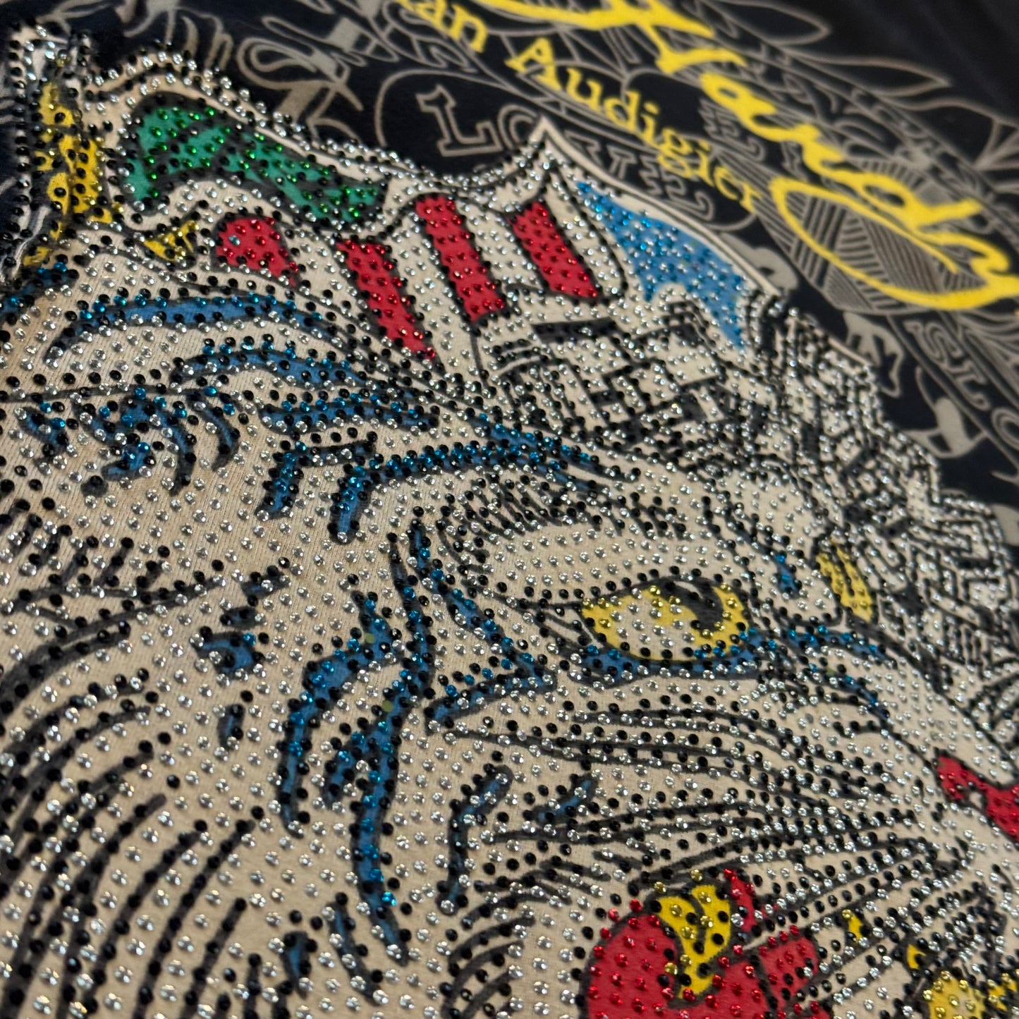 Ed Hardy vintage tiger y2k rhinestones shirt