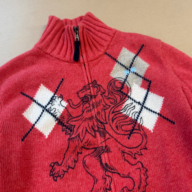 Detailansicht: Sourced limited accessories and clothes La Martina vintage knitted wool zip-up – Logo, Nähte oder Material