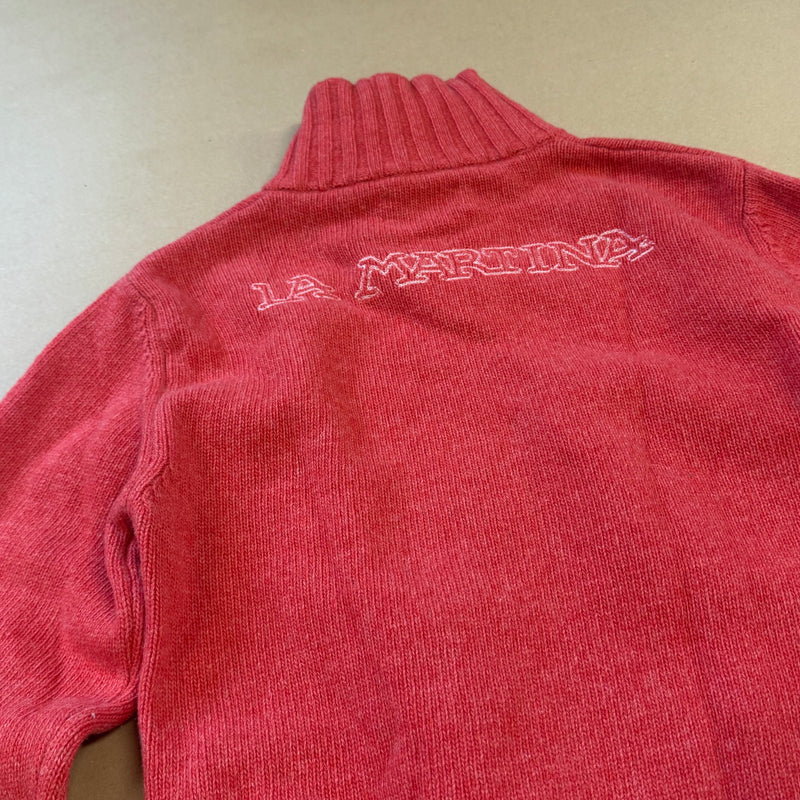 Detailansicht: Sourced limited accessories and clothes La Martina vintage knitted wool zip-up – Logo, Nähte oder Material