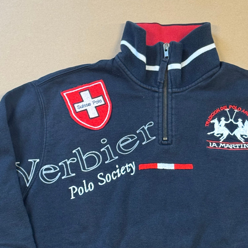 Detailansicht: Sourced limited accessories and clothes La Martina Verbier Swiss polo vintage quarter-zip – Logo, Nähte oder Material