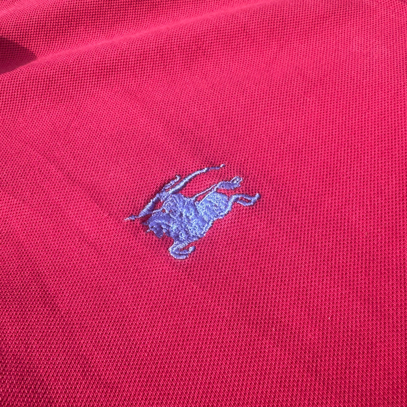 Detailansicht: Sourced limited accessories and clothes Burberry London blue logo vintage red poloshirt – Logo, Nähte oder Material