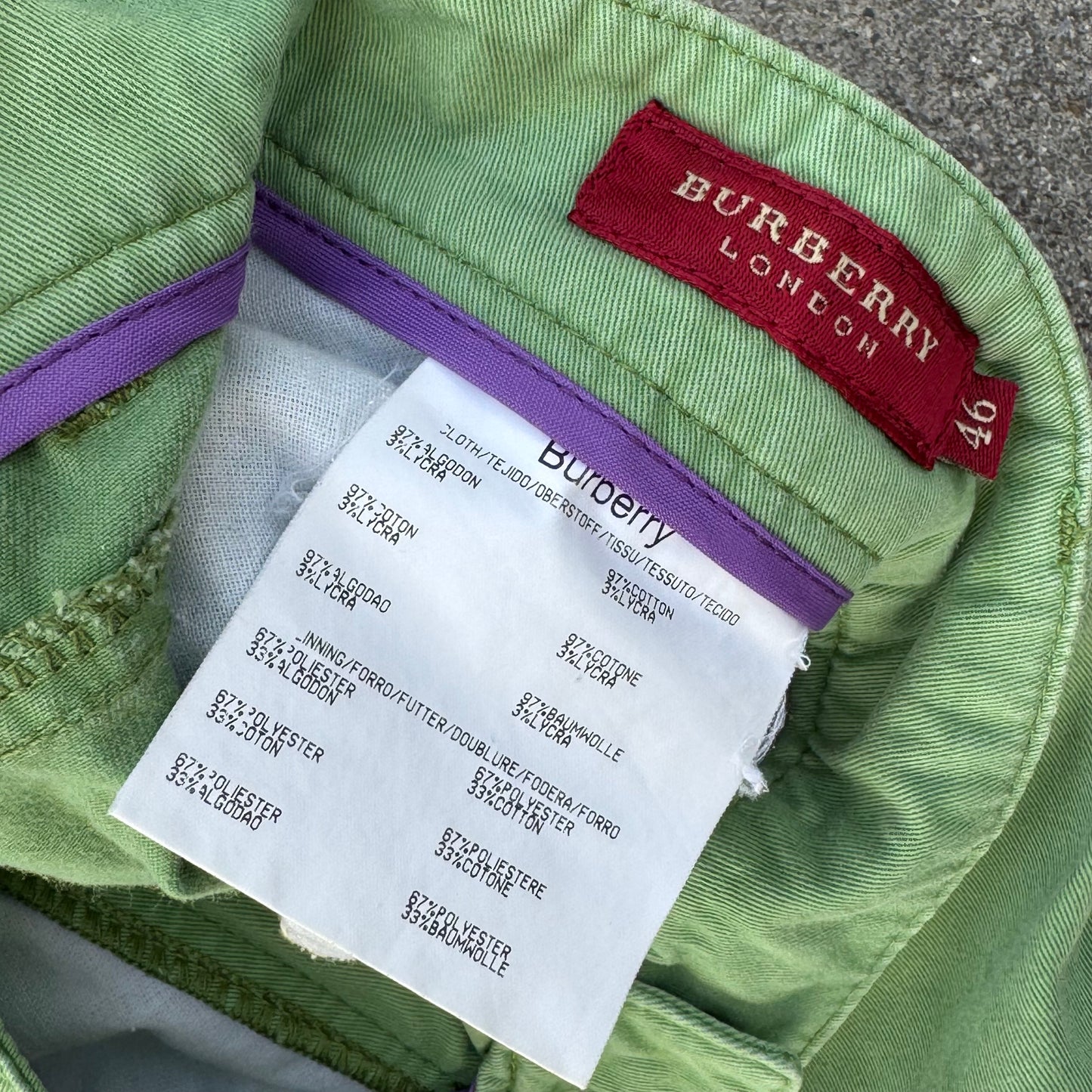 Burberry London classic green summer pants