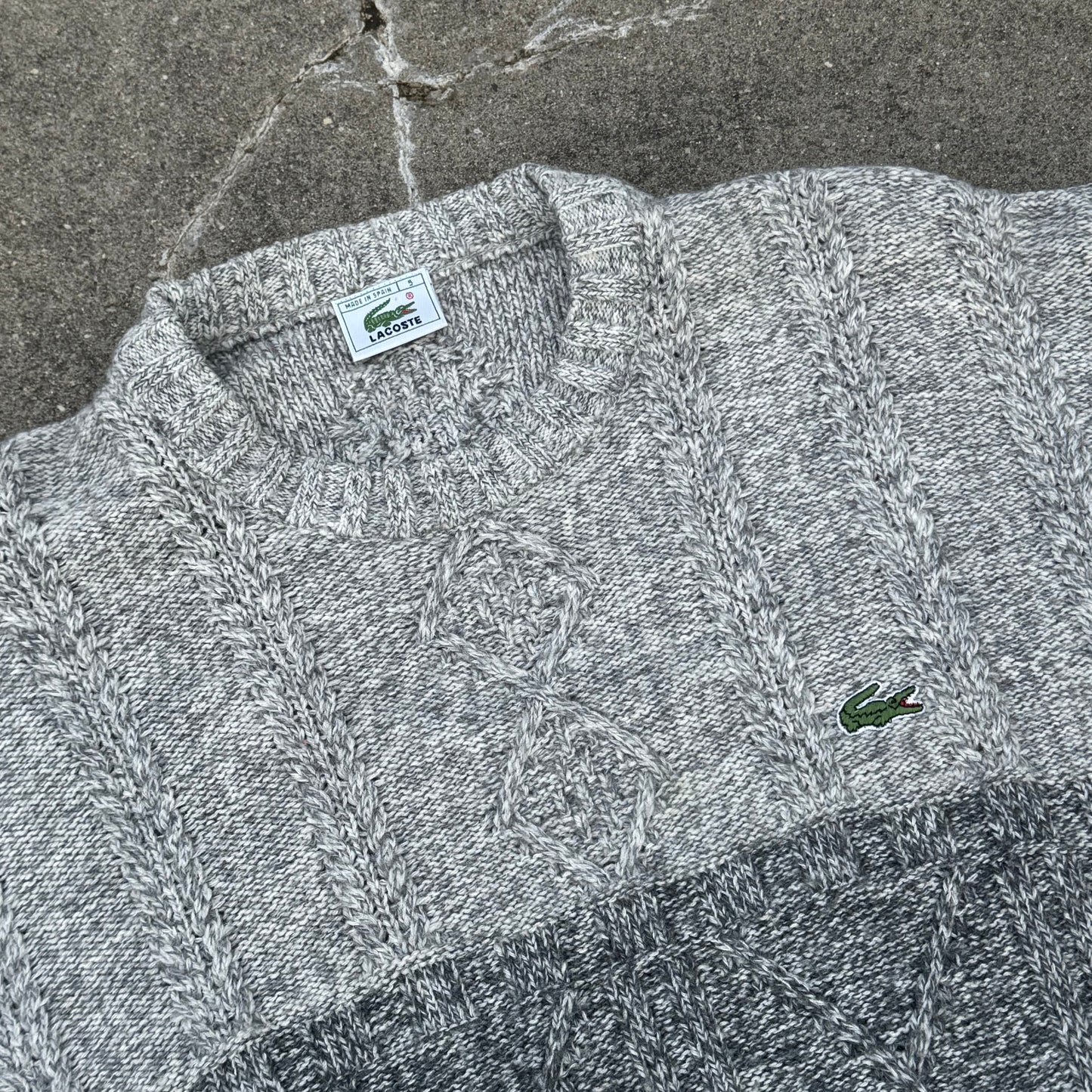 Lacoste vintage grey knitted sweatshirt
