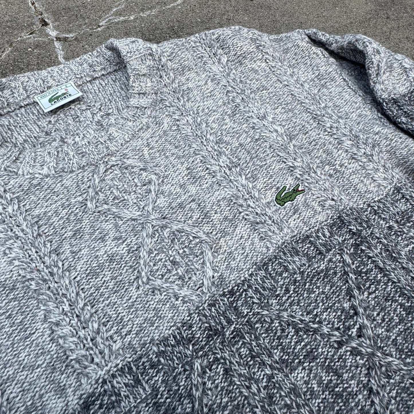 Lacoste vintage grey knitted sweatshirt